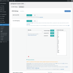 Page screenshot: LiteSpeed Cache → CDN