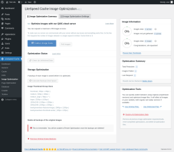 Page screenshot: LiteSpeed Cache &rarr; Image Optimization