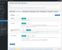 Page screenshot: LiteSpeed Cache &rarr; Page Optimization &rarr; JS Settings