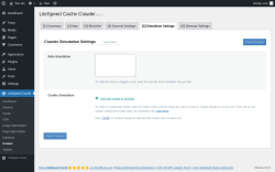 Page screenshot: LiteSpeed Cache &rarr; Crawler &rarr; Simulation Settings