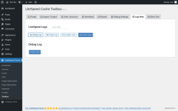 Page screenshot: LiteSpeed Cache &rarr; Toolbox &rarr; Log View
