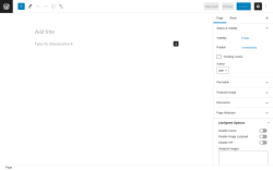 Page screenshot: Add New Page &lsaquo; Test site &mdash; WordPress
