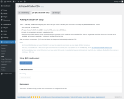 Page screenshot: LiteSpeed Cache &rarr; CDN &rarr; QUIC.cloud CDN Setup