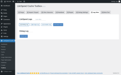 Page screenshot: LiteSpeed Cache &rarr; Toolbox &rarr; Log View