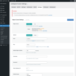 Page screenshot: LiteSpeed Cache &rarr; Cache &rarr; Object