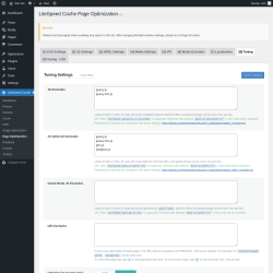 Page screenshot: LiteSpeed Cache &rarr; Page Optimization &rarr; Tuning