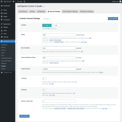 Page screenshot: LiteSpeed Cache &rarr; Crawler &rarr; General Settings