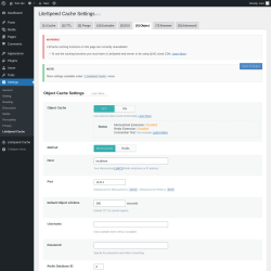 Page screenshot: Settings &rarr; LiteSpeed Cache &rarr; Object