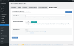 Page screenshot: LiteSpeed Cache &rarr; Crawler &rarr; Sitemap Settings