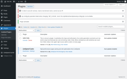 Page screenshot: Plugins &lsaquo; Test site &mdash; WordPress