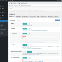 Page screenshot: LiteSpeed Cache &rarr; Page Optimization
