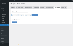 Page screenshot: LiteSpeed Cache &rarr; Toolbox &rarr; Log View