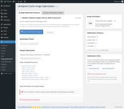 Page screenshot: LiteSpeed Cache &rarr; Image Optimization