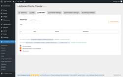Page screenshot: LiteSpeed Cache &rarr; Crawler &rarr; Blocklist