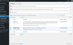 Page screenshot: Plugins &lsaquo; Test site &mdash; WordPress