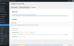 Page screenshot: LiteSpeed Cache &rarr; CDN &rarr; Manage