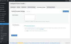 Page screenshot: LiteSpeed Cache &rarr; Crawler &rarr; Simulation Settings