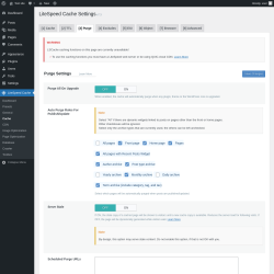 Page screenshot: LiteSpeed Cache → Cache → Purge