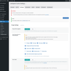 Page screenshot: Settings → LiteSpeed Cache → Purge