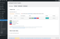 Page screenshot: LiteSpeed Cache → Crawler → Summary
