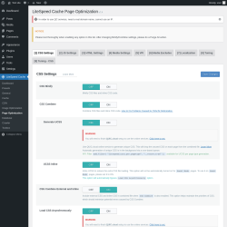 Page screenshot: LiteSpeed Cache → Page Optimization