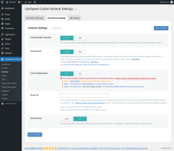 Page screenshot: LiteSpeed Cache → General → General Settings