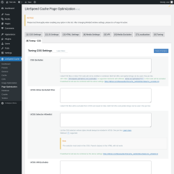 Page screenshot: LiteSpeed Cache → Page Optimization → Tuning - CSS