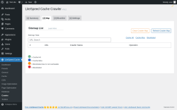 Page screenshot: LiteSpeed Cache → Crawler → Map