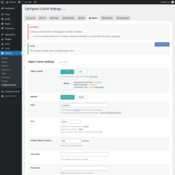 Page screenshot: Settings → LiteSpeed Cache → Object