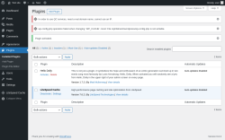Page screenshot: Plugins ‹ Test site — WordPress
