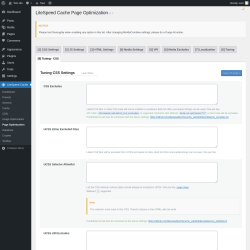 Page screenshot: LiteSpeed Cache &rarr; Page Optimization &rarr; Tuning - CSS