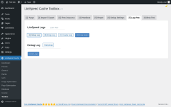 Page screenshot: LiteSpeed Cache &rarr; Toolbox &rarr; Log View