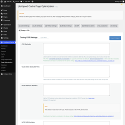Page screenshot: LiteSpeed Cache &rarr; Page Optimization &rarr; Tuning - CSS
