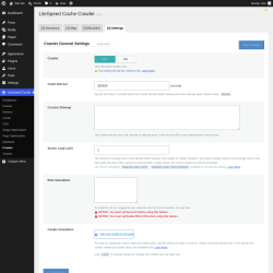 Page screenshot: LiteSpeed Cache &rarr; Crawler