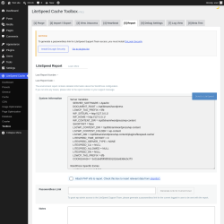 Page screenshot: LiteSpeed Cache &rarr; Toolbox &rarr; Report