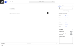 Page screenshot: Add Page &lsaquo; Test site &mdash; WordPress