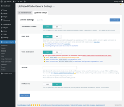 Page screenshot: LiteSpeed Cache &rarr; General &rarr; General Settings