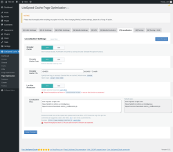 Page screenshot: LiteSpeed Cache &rarr; Page Optimization &rarr; Localization