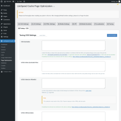 Page screenshot: LiteSpeed Cache &rarr; Page Optimization &rarr; Tuning - CSS