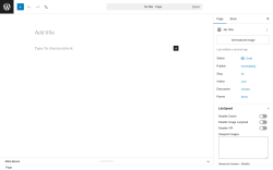 Page screenshot: Add Page &lsaquo; Test site &mdash; WordPress