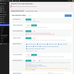 Page screenshot: LiteSpeed Cache &rarr; Image Optimization &rarr; Image Optimization Settings