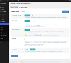 Page screenshot: LiteSpeed Cache &rarr; General &rarr; General Settings