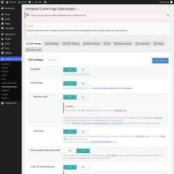 Page screenshot: LiteSpeed Cache &rarr; Page Optimization