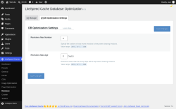 Page screenshot: LiteSpeed Cache &rarr; Database &rarr; DB Optimization Settings