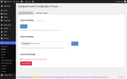 Page screenshot: LiteSpeed Cache &rarr; Presets &rarr; Import / Export