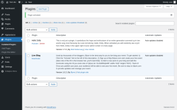 Page screenshot: Plugins ‹ Test site — WordPress