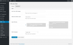 Page screenshot: Settings &rarr; FB Live Chat