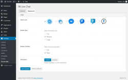 Page screenshot: Settings &rarr; FB Live Chat &rarr; Apparance