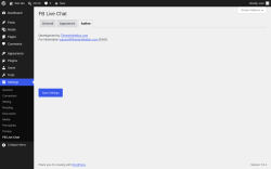 Page screenshot: Settings &rarr; FB Live Chat &rarr; Author