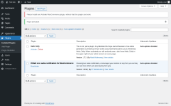 Page screenshot: Plugins &lsaquo; Test site &mdash; WordPress